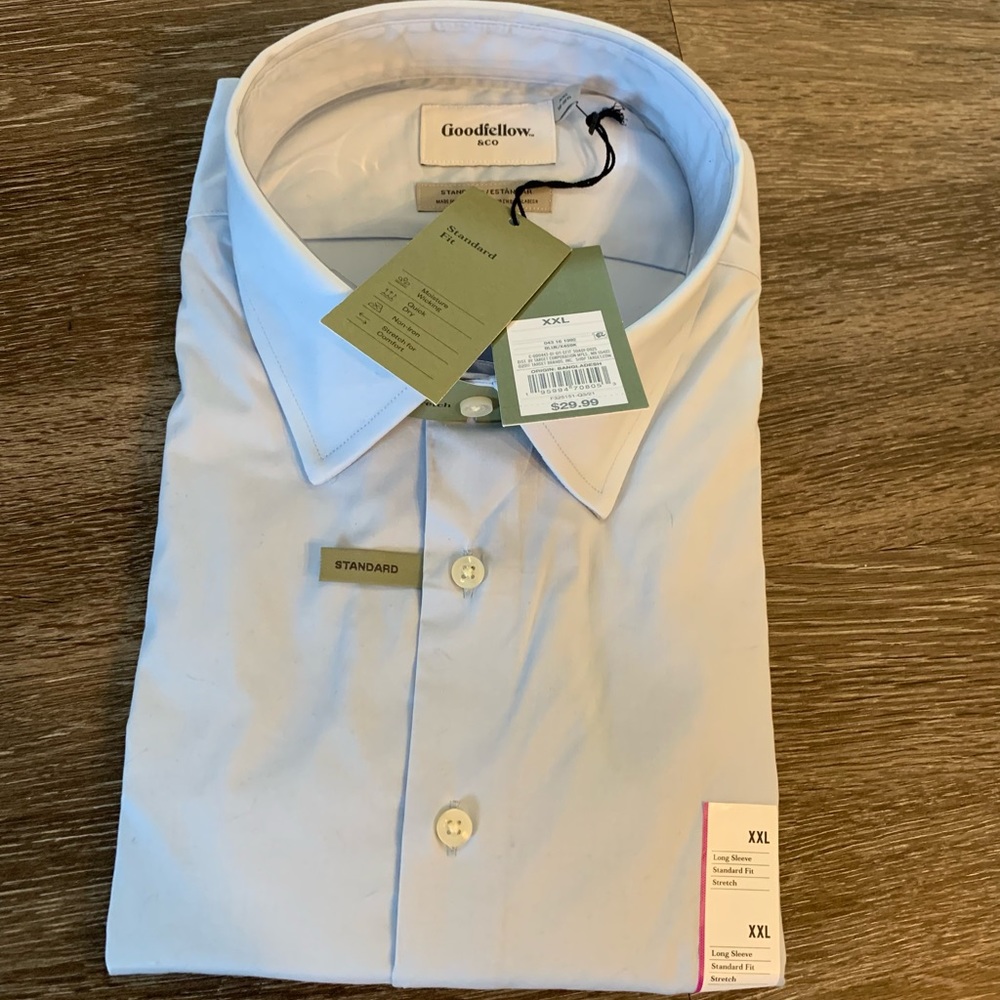 Goodfellow Men’s Light Blue Oxford Button Up Shirt XXL